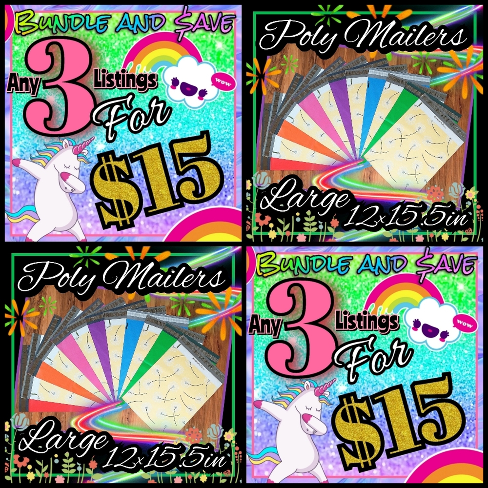 Poly Mailers large 12x15.5 mix - Picture 2 of 4